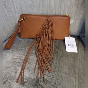 NWT HOBO fringe leather clutch wristlet